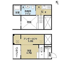 L'endroitapaisant 1Kの間取図画像
