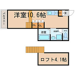 Estudio南脇 1SKの間取図画像
