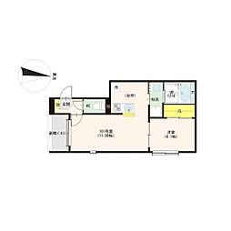 名古屋市中川区高畑5丁目アパート 1LDKの間取図画像