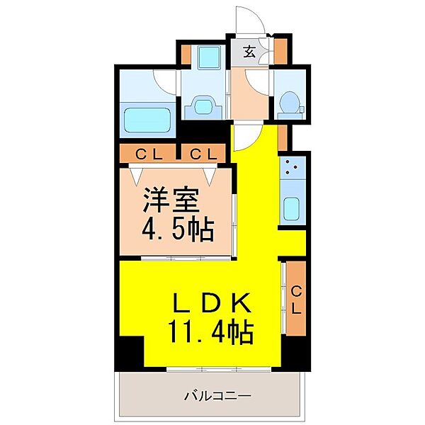 愛知県名古屋市中区新栄１丁目(賃貸マンション1LDK・6階・41.85㎡)の写真 その2