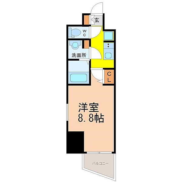 愛知県名古屋市東区出来町１丁目(賃貸マンション1K・15階・28.07㎡)の写真 その2