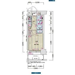 名古屋市営鶴舞線 浅間町駅 徒歩7分の賃貸マンション 10階1Kの間取り