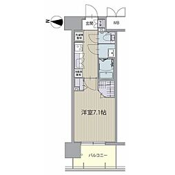 名古屋市営東山線 高畑駅 徒歩3分の賃貸マンション 2階1Kの間取り