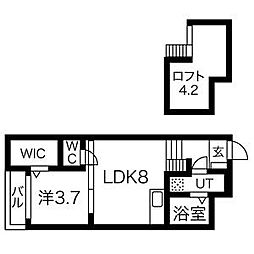 ノースヒル 1階1LDKの間取り