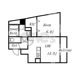 D-アパートメント泉 5階1LDKの間取り