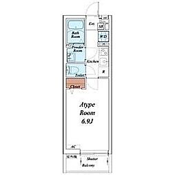 リブリ・覚王山I 2階1Kの間取り