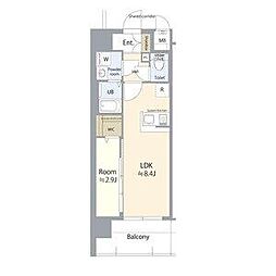 エスリード名古屋サザンプレイス 7階1LDKの間取り