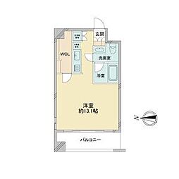 エルブ浄心 ワンルームの間取図画像