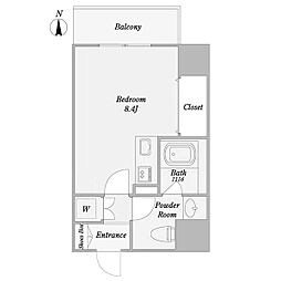 プリヴィアーレ金山 ワンルームの間取図画像