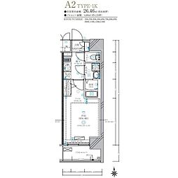 ディアレイシャス名古屋太閤通IV 1Kの間取図画像