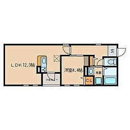 グランレーヴ大曽根 1LDKの間取図画像