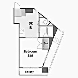グランソワール千代田 1DKの間取図画像