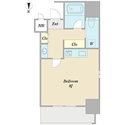 ル・ブルー鶴舞 ワンルームの間取図画像