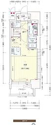 プレサンスジェネ葵 ワンルームの間取図画像
