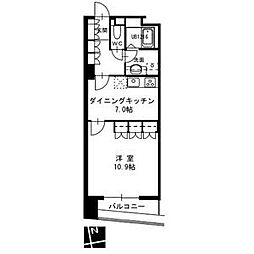 セイント橘 1DKの間取図画像