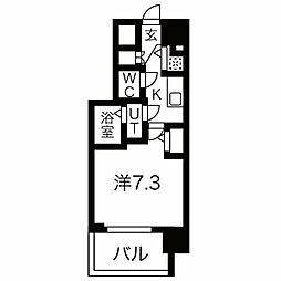 エスリード千種パークフロント 1Kの間取図画像