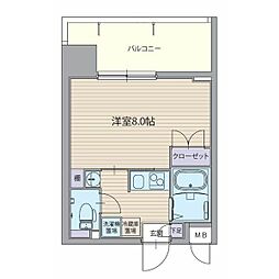 パルティール上前津 1Kの間取図画像