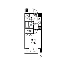エクセルシオール金山 1Kの間取図画像