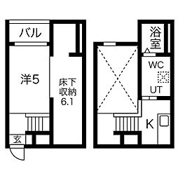 ルーナ・アンジュ 1Kの間取図画像