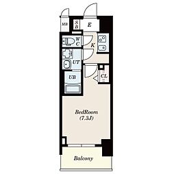 S-RESIDENCE東海通 1Kの間取図画像