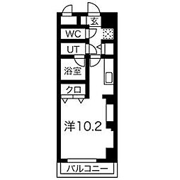ノヴェル新栄 ワンルームの間取図画像