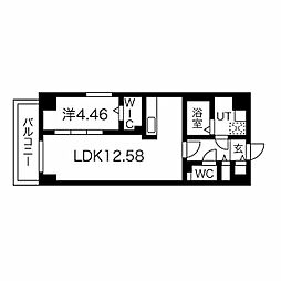 グランデューク松原クオーレ 1LDKの間取図画像