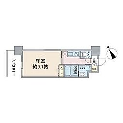 御器所テラス 1Kの間取図画像