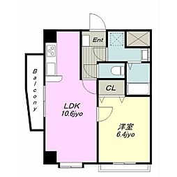 クイーンズスクエア 1LDKの間取図画像