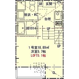 ハーモニーテラス今池南 1Kの間取図画像