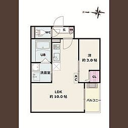 Jack atsutakoshinI 1LDKの間取図画像