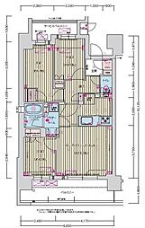 プレサンス名駅南ブリエ 3LDKの間取図画像