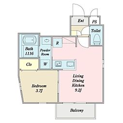 Cherim中村公園South 1LDKの間取図画像