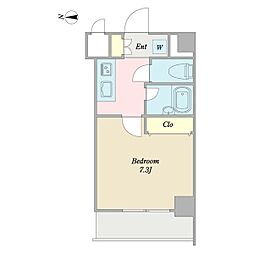 プロシード太閤通 1Kの間取図画像