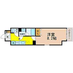 パークフラッツ新栄 1Kの間取図画像