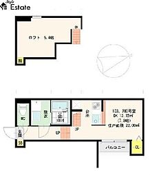 colors 1Kの間取図画像
