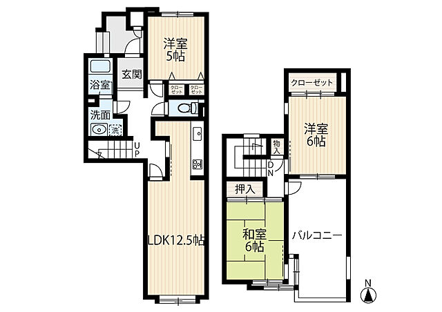 間取り グリーンヒル寺田第二住宅 2階/78-205