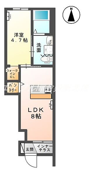 岡山県倉敷市西阿知町(賃貸アパート1LDK・1階・31.85㎡)の写真 その2