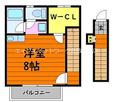 パルク大国 202 ｜ 岡山県倉敷市沖206（賃貸アパート1R・2階・25.05㎡） その2