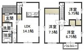 ヴィービル・モンメゾンＡ  ｜ 岡山県倉敷市東塚7丁目（賃貸一戸建3LDK・1階・79.49㎡） その2