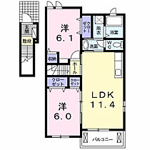 エスポワール21－Ａ 201 ｜ 岡山県総社市駅南1丁目20番地2（賃貸アパート2LDK・2階・57.07㎡） その2