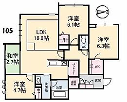 マグノリア　カリーノ 105 ｜ 岡山県倉敷市中央2丁目22-11（賃貸マンション3LDK・1階・86.68㎡） その2