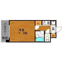 ピュアドームレジデンテ大濠 1Kの間取図画像