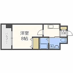 ピュアドームティアラ大手門 1Kの間取図画像