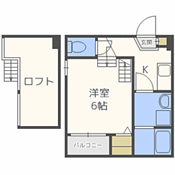 ルーチェ 1Kの間取図画像