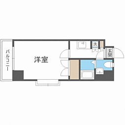 ダイナコートスタシオン博多 1Kの間取図画像