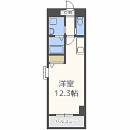 ウェルカム県庁口 1Kの間取図画像