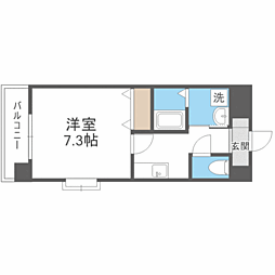 ローズモント・フレア薬院 1Kの間取図画像