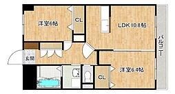 ホープ花屋敷 2LDKの間取図画像