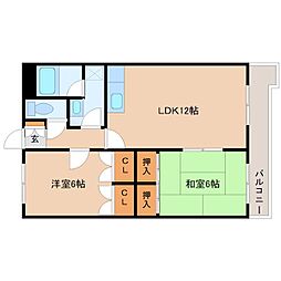 ピエモンテ二日市 2LDKの間取図画像