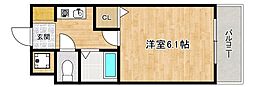 セレッソ中川 1Kの間取図画像